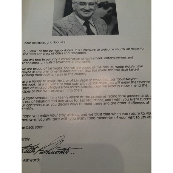 Mayors' Cookbook 1979 Congress Of Cities‎ Exposition Del Webb Hotels Gour  Vtg - Picture 3 of 4